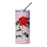 Red Camellia Tumbler, Floral Tumbler, Flower Tumbler, Garden Lover Gift, Botanical Drinkware, Gift for Her, Camellia Japonica - Tawshia